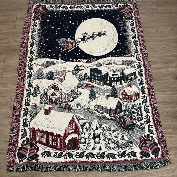 Northpole Other - THE NORTH POLE SERIES CHRISTMAS WINTER SCENE TAPESTRY THROW 68x47 EUC